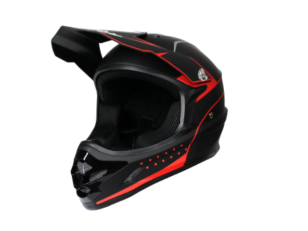 Casti - Casca motocross/atv, SAFEBET HF-115 Reno-R, culoare negru mat/rosu, marime XL