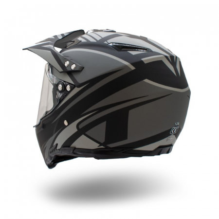Casca motocross/enduro adulti XTR 128, culoare negru/gri, marime L [2]
