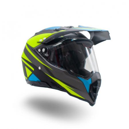 Casca motocross/enduro adulti XTR 128, culoare galben/albastru, marime XL [6]