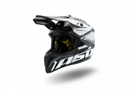 Casti - Casca motocross/enduro copii Asix 127, culoare negru/alb, marime YM