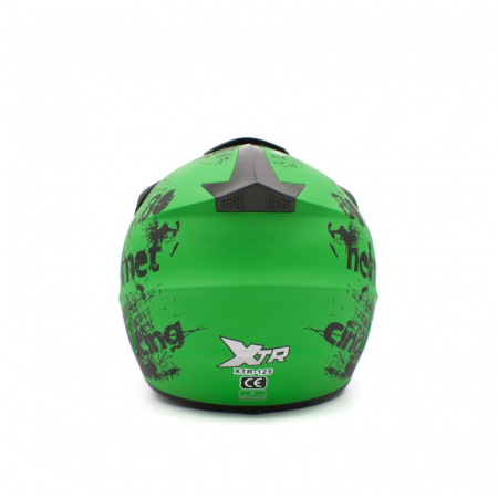 Casca motocross/enduro copii XTR 125, culoare negru/lime, marime YM [2]