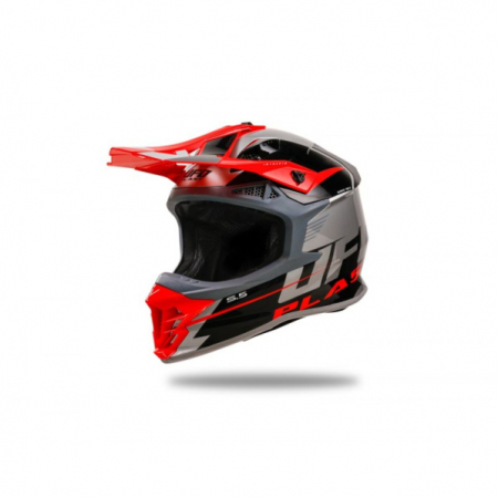 Casti - Casca motocross/enduro Ufo Plast Intrepid, culoare gri/rosu, marime L