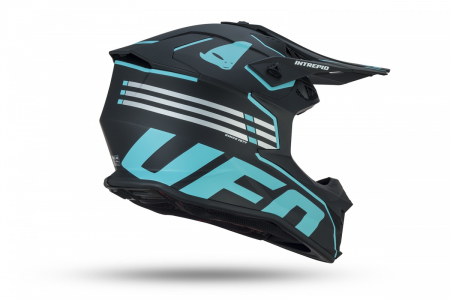Casca motocross/enduro Ufo Plast Intrepid, negru/albastru deschis, L [1]