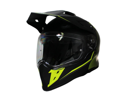 Casti - Casca Motocross cu viziera si ochelari VCAN H331, Culoare Negru/Galben Intens, Marime XXL