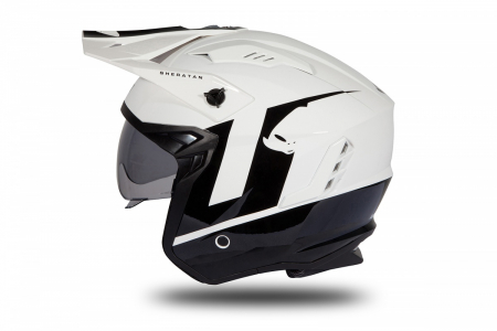 Casca semi-integrala Ufo Plast Sheratan Jet, vizor fumuriu, culoare alb/negru, marime XL [2]