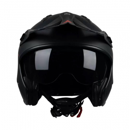 Casca semi-integrala Ufo Plast Sheratan Jet, vizor fumuriu, culoare negru mat/rosu, marime L [3]