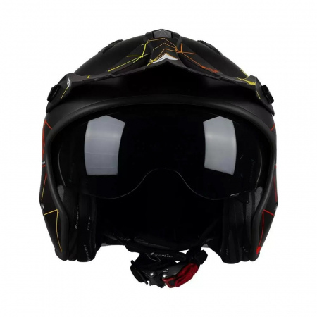 Casca semi-integrala Ufo Plast Sheratan Net Jet, vizor fumuriu, culoare negru mat, marime XL [3]