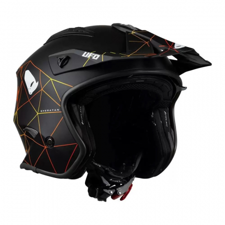 Casca semi-integrala Ufo Plast Sheratan Net Jet, vizor fumuriu, culoare negru mat, marime XL [2]