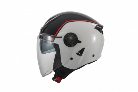 Casti - Casca semi-integrala Ufo Spirit Urban Jet, culoare alb/negru, marime XL