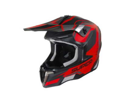 Echipamente - Casca Super Enduro 02 Negru/Roșu, Marime S, 55-56 cm