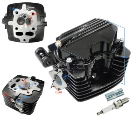 Motor - Chiuloasa cu supape, bujie, bolt evacuare, 162FMI 150cc 4T