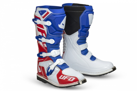 Cizme - Cizme Motocross Ufo Plast OBSIDIAN, culoare Alb/Albastru/Rosu, marime 44