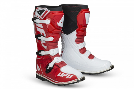 Cizme - Cizme Motocross Ufo Plast OBSIDIAN, culoare Rosu/Alb, marime 45
