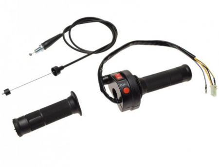Comanda acceleratie - Comanda acceleratie moto, inclus buton pornire/oprire, culoare negru