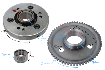 Cuplaj bendix 4T, 125cc, Ø22mm [2]