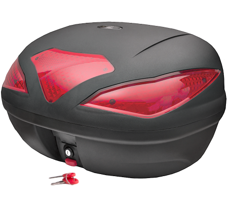 Cutii / Genti - Cutie bagaje(top case) MR-709, 43l, culoare negru, reflector rosu