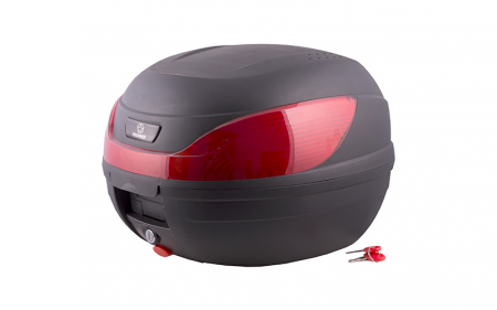 Cutii / Genti - Cutie cu suport 32L, Moretti MR-866, culoare negru, reflector rosu