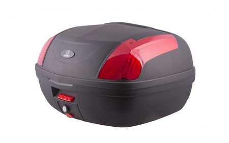 Cutii / Genti - Cutie cu suport MR-889, 46 L, culoare negru, reflector rosu