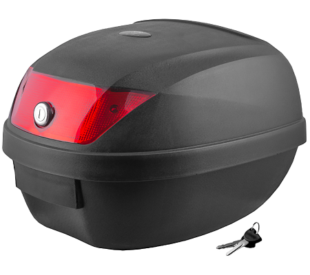 Cutii / Genti - Cutie spate motociclete Moretti MR-807, 28 L, culoare negru, reflector rosu