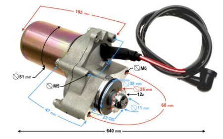 Electrica & Lumini - Electromotor ATV 110cc bottom, 12 dinti