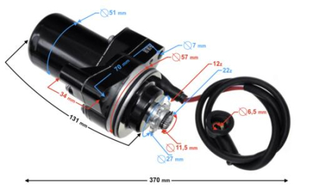 Electrica & Lumini - Electromotor moped, 12/22 dinti, negru