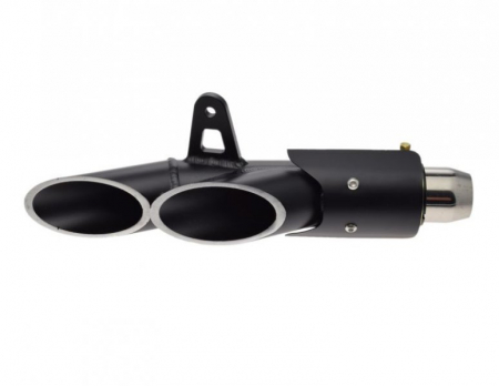 Evacuare finala toba moto universala, 2 iesiri, culoare negru [1]