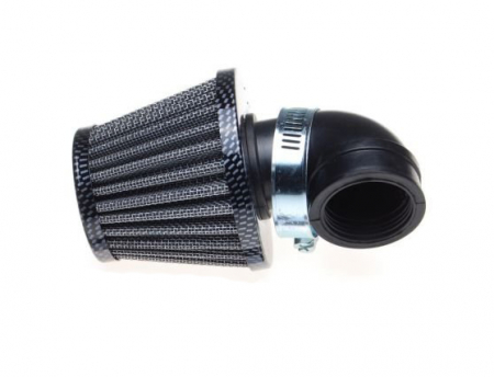 Filtre - Filtru aer sport conic, d.35mm, cot 90', culoare carbon