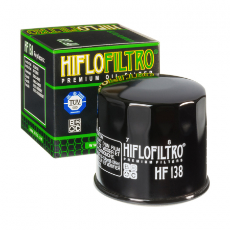 Filtre ulei - Filtru Ulei HF138 Negru Hiflofiltro Aprilia , Kawasaki , Arctic Cat, Kymco, Suzuki