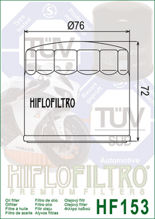 Filtre - Filtru Ulei HF153 Hiflofiltro Ducati 09 054 99 60 444.4.003.4A 444.4.003.5A 444.4.017.1A