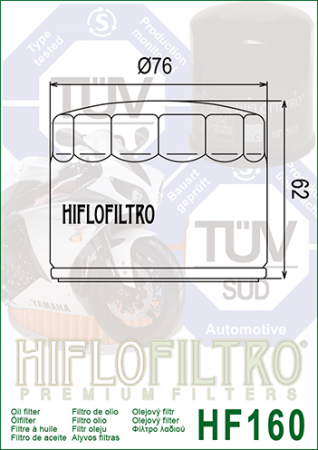 Filtru Ulei HF160 Hiflofiltro BMW 11 42 7 719 357 , 11 42 7 721 779 Husqvarna 7719357 [1]