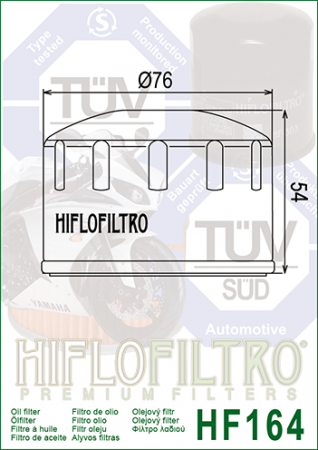 Filtru Ulei HF164 Hiflofiltro BMW 11 42 7 673 541 Kymco 1541A-LGC6-E00 [1]