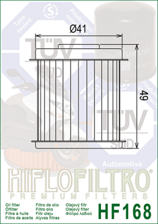 Filtru Ulei HF168 Hiflofiltro Daelim 15412-SA1T-000 [1]
