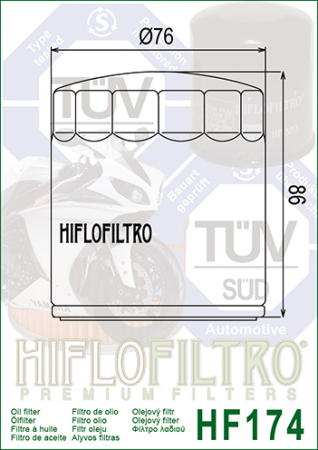 Filtru Ulei HF174 Cromat Hiflofiltro Harley 63793-01K [1]
