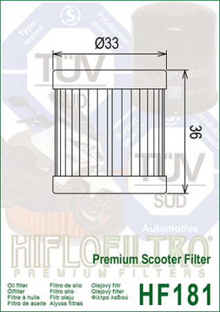 Filtru Ulei HF181 Hiflofiltro Cagiva 800093541 Italjet 210410229 Piaggio 410229 [1]