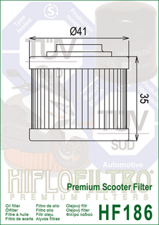 Filtru Ulei HF186 Hiflofiltro Aprilia AP3HAA000309 [1]