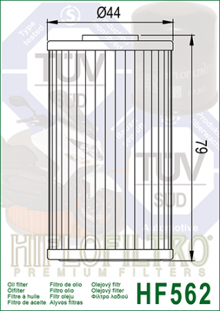 Filtre - Filtru Ulei HF562 Hiflofiltro Kymco 1541A-KKC3-9000