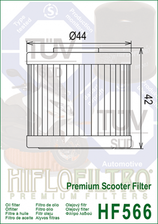 Filtru Ulei HF566 Hiflofiltro Kawasaki 52010-Y001 Kymco 1541A-LEA7-E00 [1]