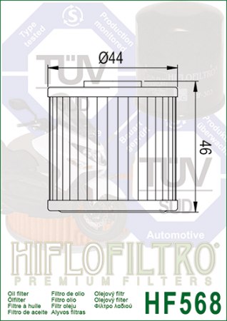Filtru Ulei HF568 Hiflofiltro Kymco 1541A-LEH6-E00 [1]