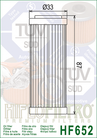 Filtru Ulei HF652 Hiflofiltro KTM 773.38.005.100 KTM 773.38.005.101 [1]