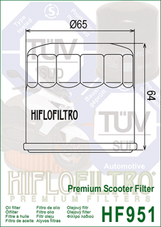 Filtru Ulei HF951 Hiflofiltro Honda 15410-MCJ-000 15410-MCJ-003 15410-MCJ-505 15410-MFJ-D01 [1]