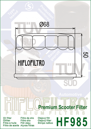 Filtru Ulei HF985 Hiflofiltro Kymco 1541A-LBA2-E00 Yamaha 5DM-13440-00 [1]