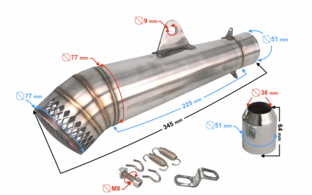 Final toba moto universala STAL011, diametru teava 51mm [1]