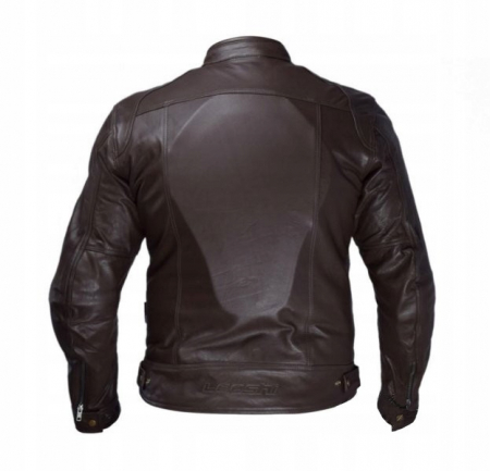 Geaca moto piele Leoshi, cu protectie spate, culoare maro, marime L [1]