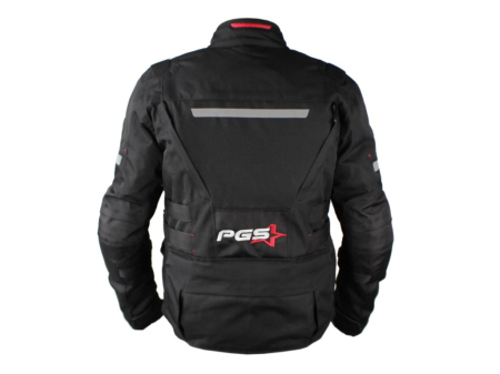 Geaca moto textila lunga PGS REVITI, protectii coloana, coate si umeri, culoare negru, marime M [3]