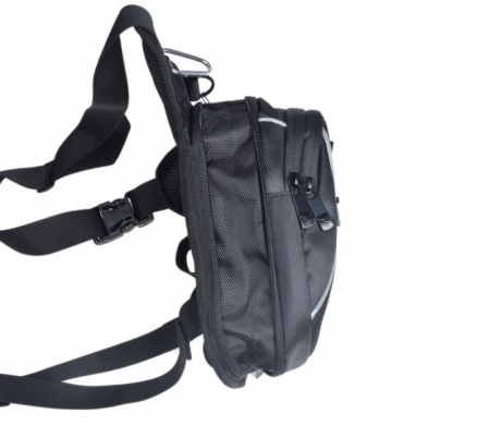 Geanta textila WMX, prindere pe picior, culoare negru, logo albastru [3]