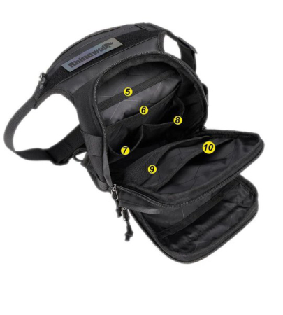 Geanta textila, prindere pe picior, culoare negru [1]