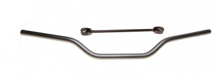 Suspensie Cadru - Ghidon moto aluminiu, culoare titanium, prindere 22mm, bara detasabila, L-780mm
