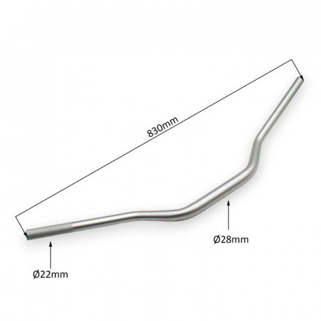 Ghidon din aluminiu pentru cross/enduro 150-300 cc, Boost Parts Racing, L-83cm, prindere 28mm, culoare argintiu [1]