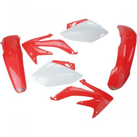 Kit plasticuri - Kit plastice Honda CRF 450 2005-06, alb/rosu, culoare OEM