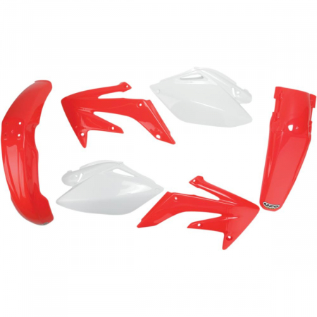 Kit plasticuri - Kit plastice Honda CRF250 2008, alb/rosu, culoare OEM